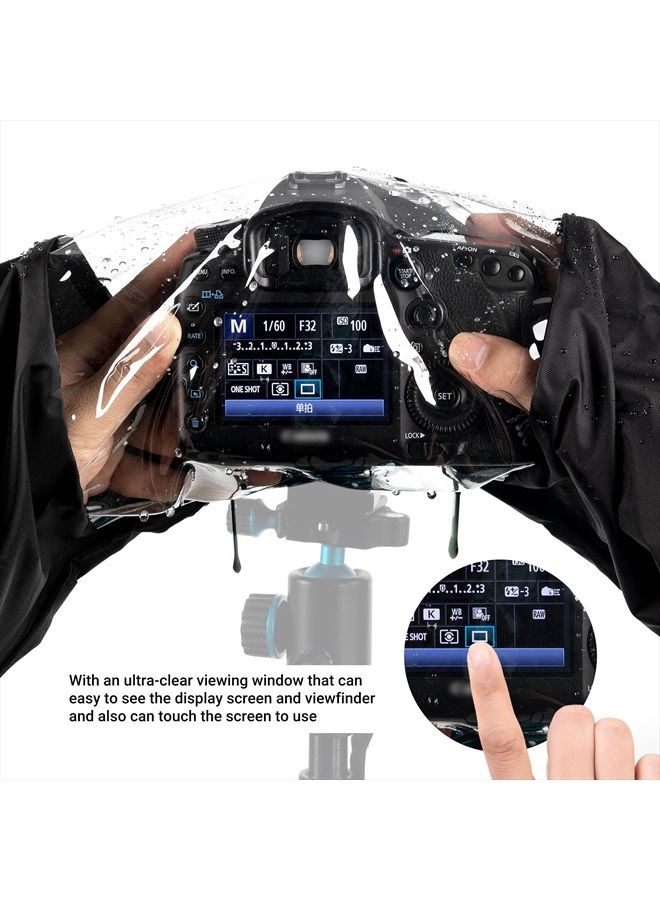 DSLR Mirrorless Camera Rain Cover Sleeve Raincoat Dust Proof Protector for Sony A7R V A7IV III II A7C A7RIV A7RIII A7SIII Nikon Z7 Z6II Z5 Z50 D850 D810 D780 D7500 D7200 D5600 Coolpix P950 P1000 P900