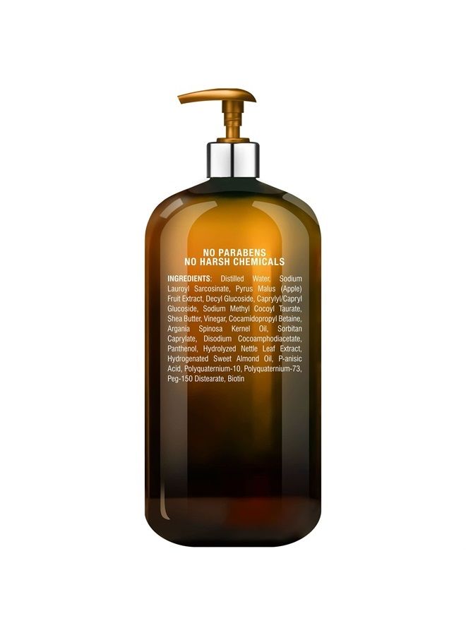 Apple Cider Vinegar Shampoo - Restores Shine & Reduces Itchy Scalp, Dandruff & Frizz - Sulfate Free, for All Hair Types, Men and Women - 16 fl oz