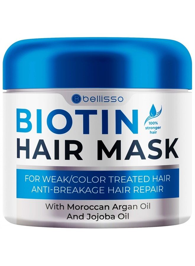 Biotin Hair Mask - Volume Boost and Deep Conditioner for Dry, Damaged Hair - Hydrating Repair Treatment for Women and Men - Moisture Conditioning for Curly Hair and Split Ends – Sulfate Paraben Free