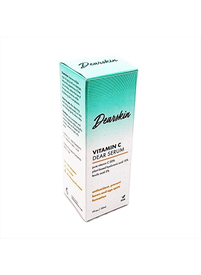 2 PACK Vitamin C Serum 20% - PURE L-ASCORBIC ACID, Ferulic Acid, Hyaluronic Acid Botanic, Vitamin E Organic Cruelty Free for Face and Neck Best Antioxidant, Treatment for Wrinkles, Men and Women