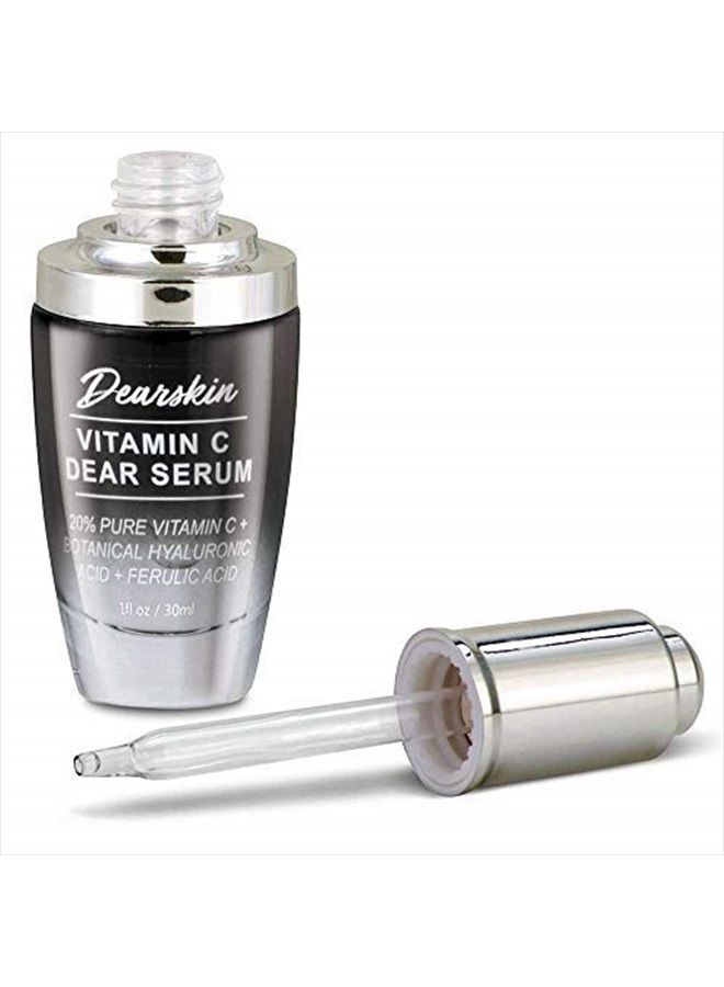 2 PACK Vitamin C Serum 20% - PURE L-ASCORBIC ACID, Ferulic Acid, Hyaluronic Acid Botanic, Vitamin E Organic Cruelty Free for Face and Neck Best Antioxidant, Treatment for Wrinkles, Men and Women