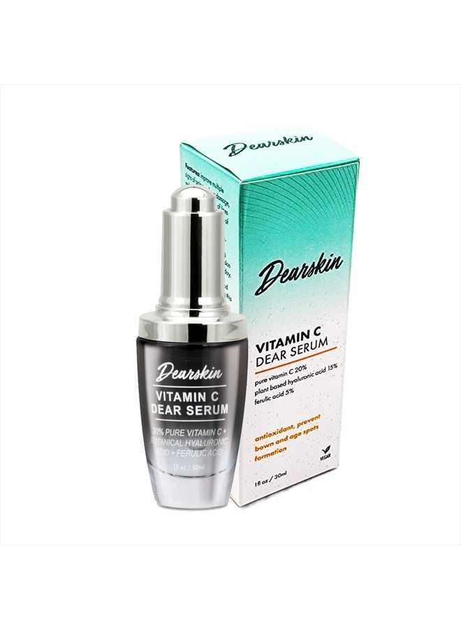 2 PACK Vitamin C Serum 20% - PURE L-ASCORBIC ACID, Ferulic Acid, Hyaluronic Acid Botanic, Vitamin E Organic Cruelty Free for Face and Neck Best Antioxidant, Treatment for Wrinkles, Men and Women