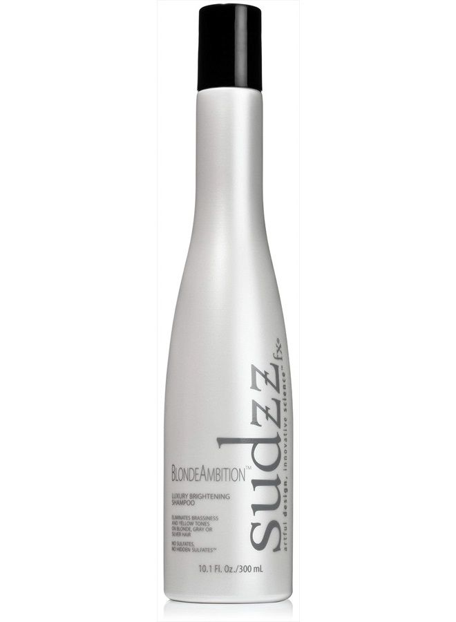 BlondeAmbition Luxury Brightening Shampoo - Blonde Hair Shampoo - Sulfate Free Shampoo for Men & Women - Travel Size Shampoo - Color Treated Shampoo - Blue Shampoo for Gray Hair, 10.1 Fl Oz