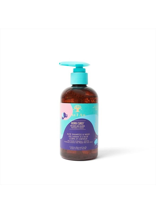 Born Curly Aloe Shampoo & Wash - 8 ounce - Tear Free - Cruelty-Free & Vegan