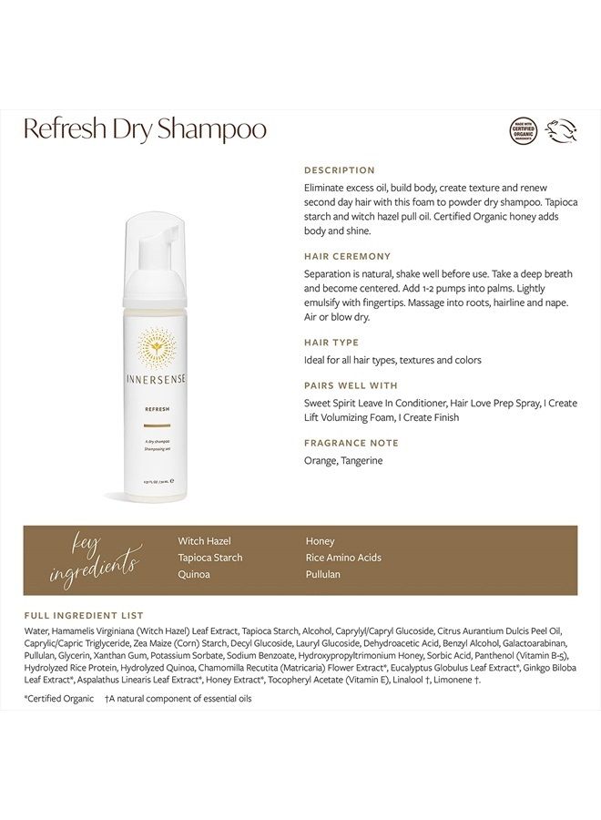 Organic Beauty - Natural Refresh Dry Shampoo | Non-Toxic, Cruelty-Free, Clean Haircare (2.4 oz | 70 ml)