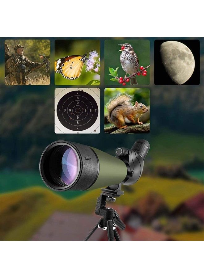 Updated 20-60x80 Spotting Scope with Tripod, Carrying Bag - BAK4 Angled Scope for Target Shooting Hunting Bird Watching Wildlife Scenery (Phone Mount+SLR Mount Compatible with Canon) 1