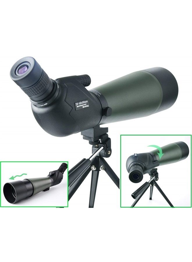 GOSKY 20-60 X 80 Porro Prism Spotting Scope- Waterproof Scope for Bird Watching Target Shooting Archery Range Outdoor Activities -with Tripod