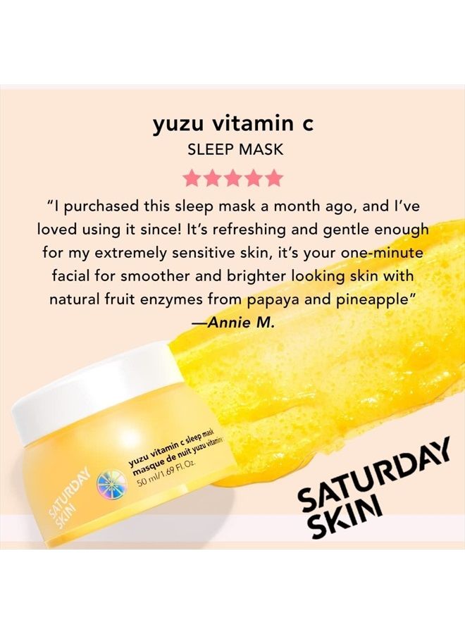 Yuzu Vitamin C Sleep Face Mask Skin Care Retinol Niacinamide Face Moisturizer Brightening Sleeping Overnight Mask Facial Masks for Women, Korean beauty, Vegan Smooth Skin and Reduce Wrin