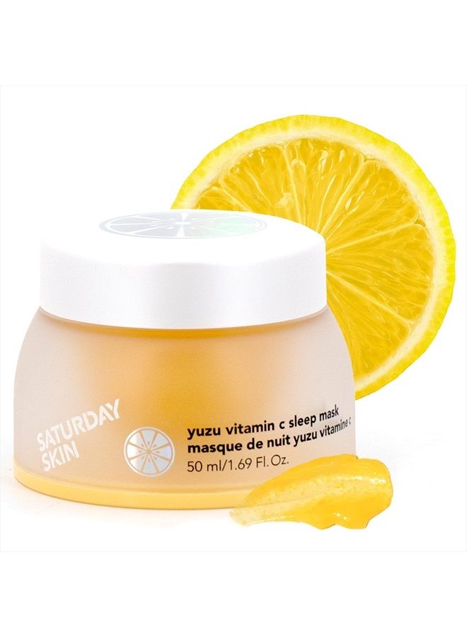 Yuzu Vitamin C Sleep Face Mask Skin Care Retinol Niacinamide Face Moisturizer Brightening Sleeping Overnight Mask Facial Masks for Women, Korean beauty, Vegan Smooth Skin and Reduce Wrin