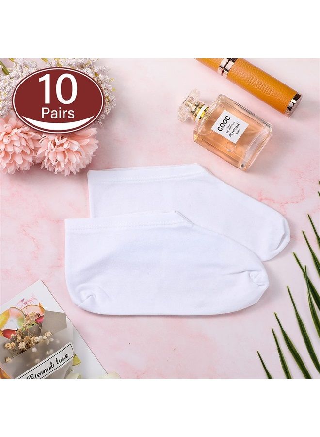 10 Pairs Moisturizing Socks Overnight, Spa Socks for Dry Feet, Cotton Moisture Enhancing Socks, Cosmetic Moisturizing Socks for Women and Men, White