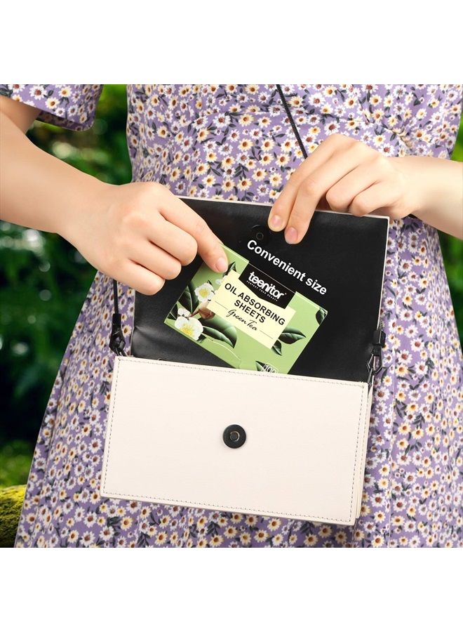 800 Counts Natural Green Tea Oil Control Film, Teenitor Oil Absorbing Sheets for Oily Skin Care, Blotting Paper