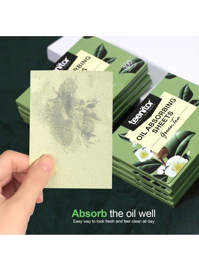 800 Counts Natural Green Tea Oil Control Film, Teenitor Oil Absorbing Sheets for Oily Skin Care, Blotting Paper