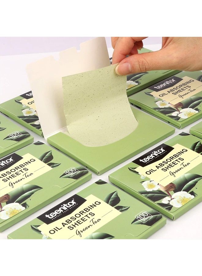 800 Counts Natural Green Tea Oil Control Film, Teenitor Oil Absorbing Sheets for Oily Skin Care, Blotting Paper