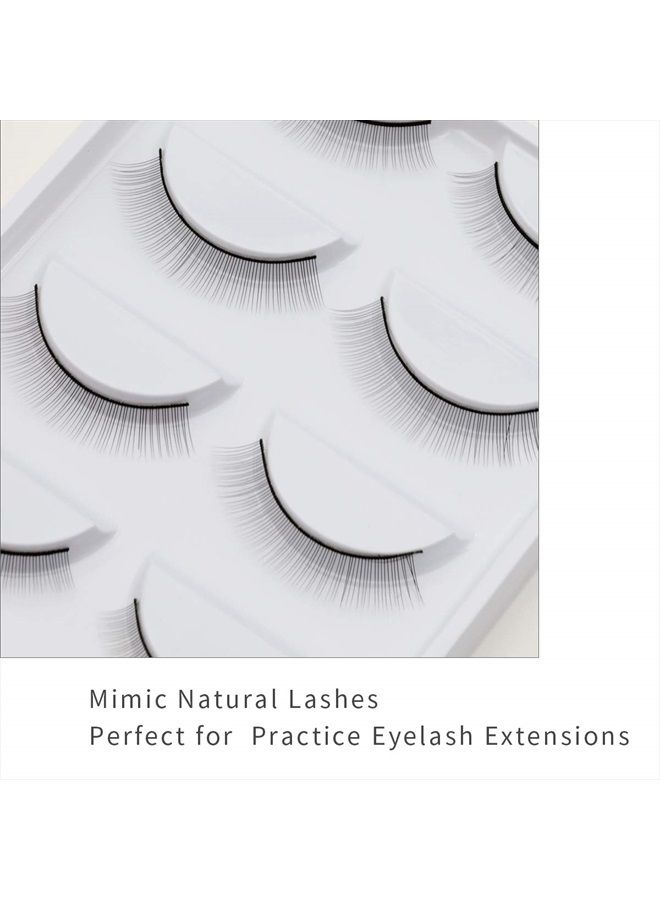 25 Pairs Practice Lashes for Lash Extensions Training Eyelash Extension Practice Lash Strips to Make Own Lashes Thin Band 8mm Mimic Natural Eyelash for Mannequin Head by EMEDA