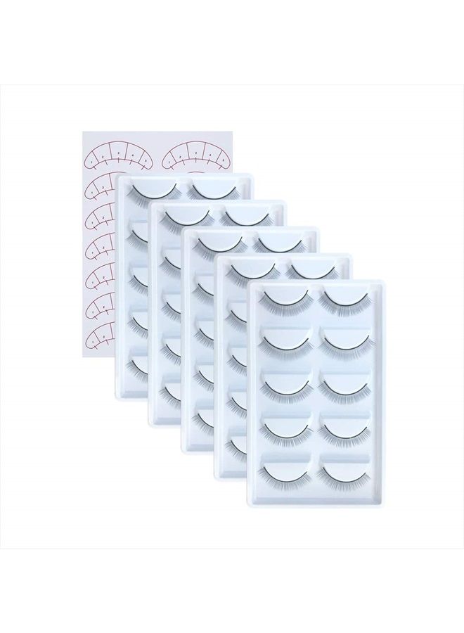 25 Pairs Practice Lashes for Lash Extensions Training Eyelash Extension Practice Lash Strips to Make Own Lashes Thin Band 8mm Mimic Natural Eyelash for Mannequin Head by EMEDA