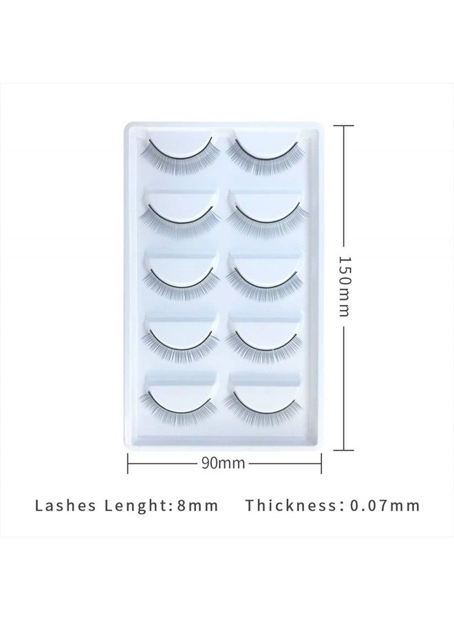 25 Pairs Practice Lashes for Lash Extensions Training Eyelash Extension Practice Lash Strips to Make Own Lashes Thin Band 8mm Mimic Natural Eyelash for Mannequin Head by EMEDA