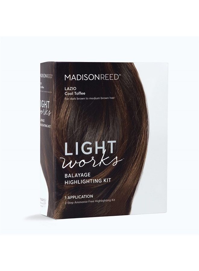 Light Works Balayage Highlighting Kit, Creates Natural-Looking Cool Toffee Highlights (Lazio - Brown), Amonia Free, Cruelty Free, 2 Step Process That Lightens & Tones Hair