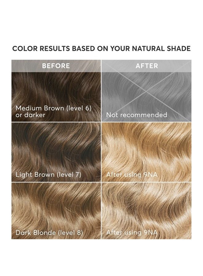 Radiant Hair Color Kit, Medium Smoky Blonde for 100% Gray Coverage, Ammonia-Free, 9NA Pisa Blonde, Permanent Hair Dye, Pack of 1