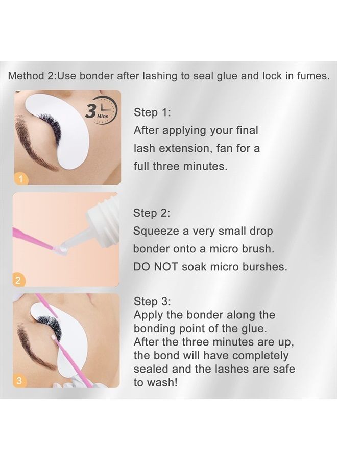 Lash Bonder for Eyelash Extensions, Not Glue, Glue Accelerator for Eyelash Extensions, Sealer Adhesive, Speed up Glue Drying Time,Add Glue Elasticity,Lock in Glue Fume(15ml Super Bonder Sealant)