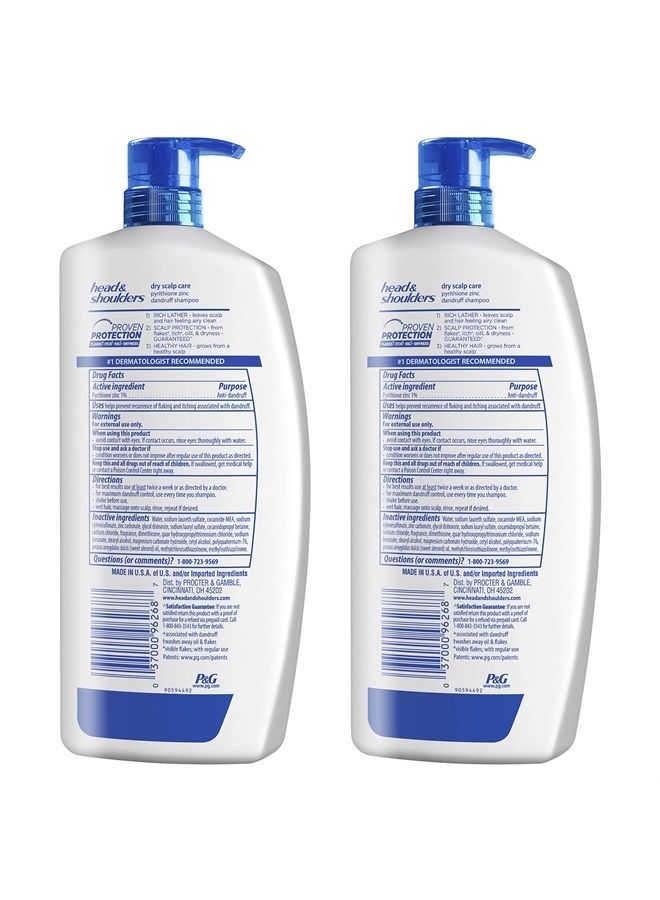 Head and Shoulders Shampoo, Daily-Use Anti-Dandruff Paraben Free Treatment, Dry Scalp Care with Almond Oil, 32.1 fl oz, Twin Pack