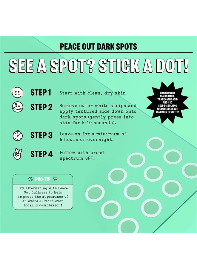 Peace Out Skincare Dark Spots. Dissolving Microneedling Dots to Reduce the Appearance of Dark Spots and Reveal Clear, Even Skin (12 dots)