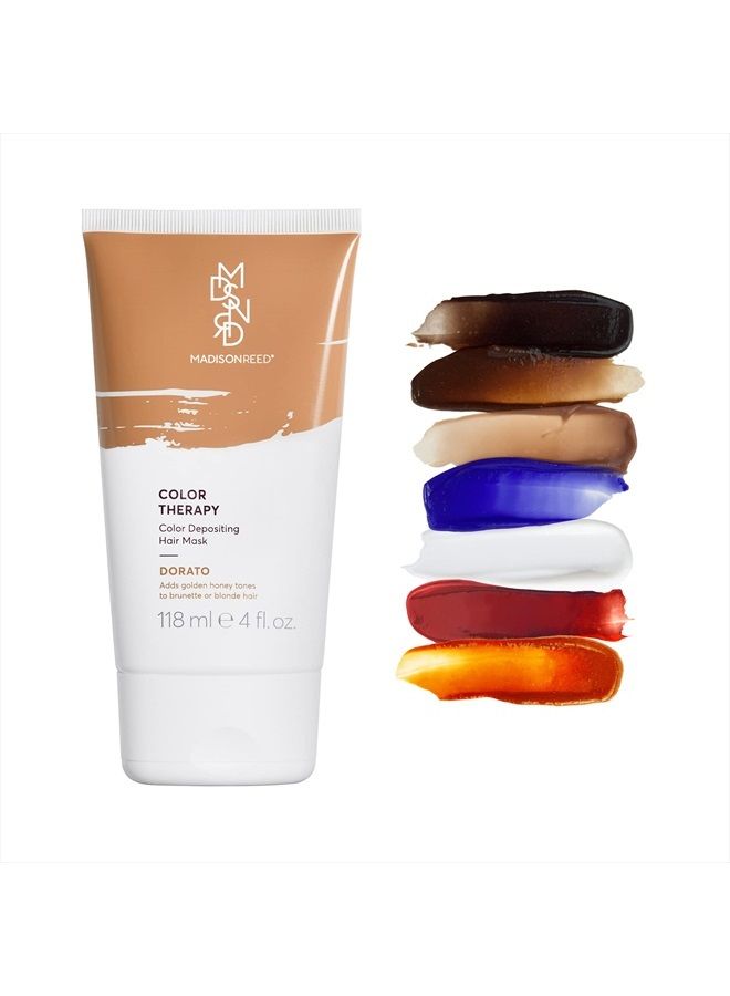 Color Therapy, Dorato, Color Depositing Hair Mask & Deep Conditioning Treatment, Intensely Hydrating, Refreshes Color & Tone, Keratin & Argan Oil, 4 Fl Oz (118 mL)