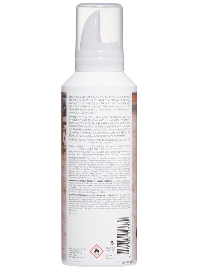 Rodeo Star Thickening Foam | Dramatic Volume + Lift + Non-sticky Formula | Vegan + Cruelty-Free | 5 Oz