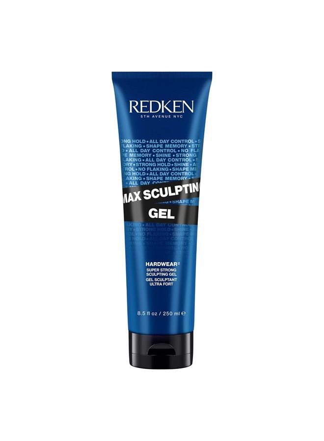 Redken Max Sculpting Gel | For All Hair Types | Provides Body & High Shine Finish | Long-Lasting Shape Styling | Flake-Free Control & Added Thickness | Maximum Hold | 8.8 Oz