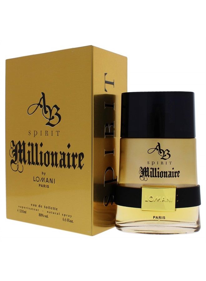 Ab Spirit Millionaire By Lomani for Men - 6.6 Fl. Oz Edt Spray, Brown