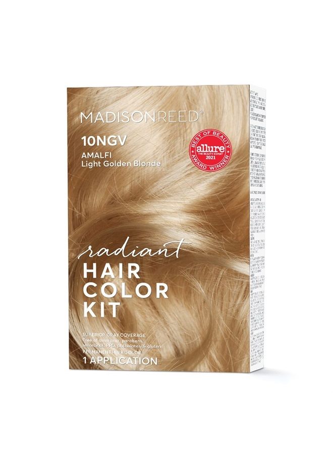 Radiant Hair Color Kit, Permanent Hair Dye, Superior Gray Coverage, Ammonia-Free, Amalfi Blonde 10NGV Light Golden Blonde, Pack of 1