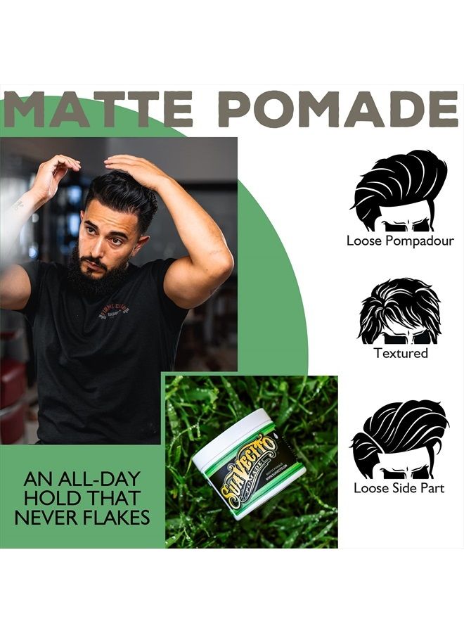 Pomade Matte (Shine-Free) Formula 4 oz, 1 Pack - Medium Hold Hair Pomade For Men - Low Shine Hair Paste For Natural Texture Hairstyles