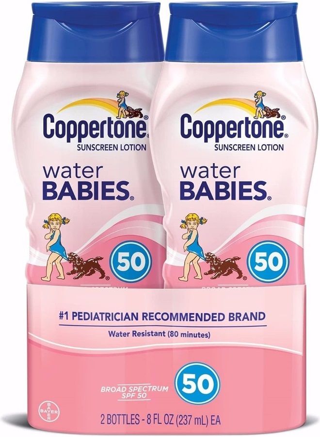 Water Babies Sunscreen Lotion, SPF 50, 8 oz. (Pack of 2)