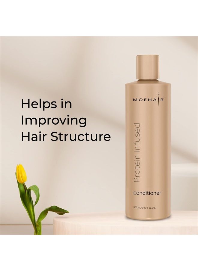Protein Infused Conditioner (12 Fl oz), Reduces Frizz and Dullness, Prevents Breakage and Damage, Smoothens Split Ends, Increases Hydration, Adds Shine and Luster