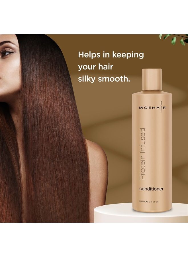 Protein Infused Conditioner (12 Fl oz), Reduces Frizz and Dullness, Prevents Breakage and Damage, Smoothens Split Ends, Increases Hydration, Adds Shine and Luster