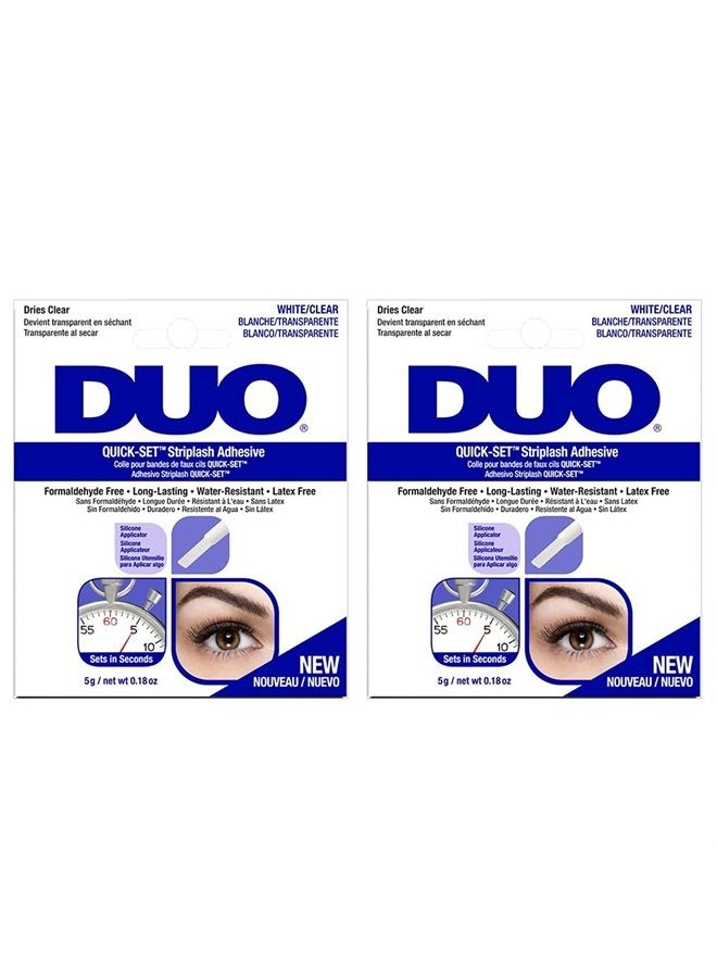 DUO Quick-Set Clear False Strip Lash Adhesive, Dries Invisible 0.18 oz x 2 Packs