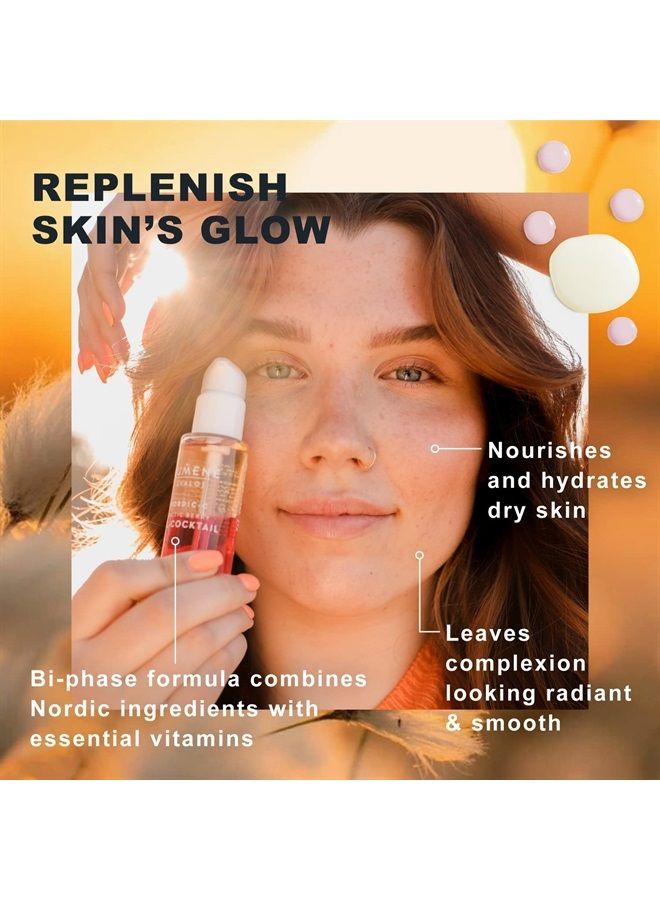 Nordic-C Arctic Berry Face Oil Cocktail - Antioxidant Serum made of Fatty Acids, Vitamin C, A, E + Vitamin B - Hydrating Serum for Glowing Skin + Even Skin Tone - Vegan Facial Oil (30ml)