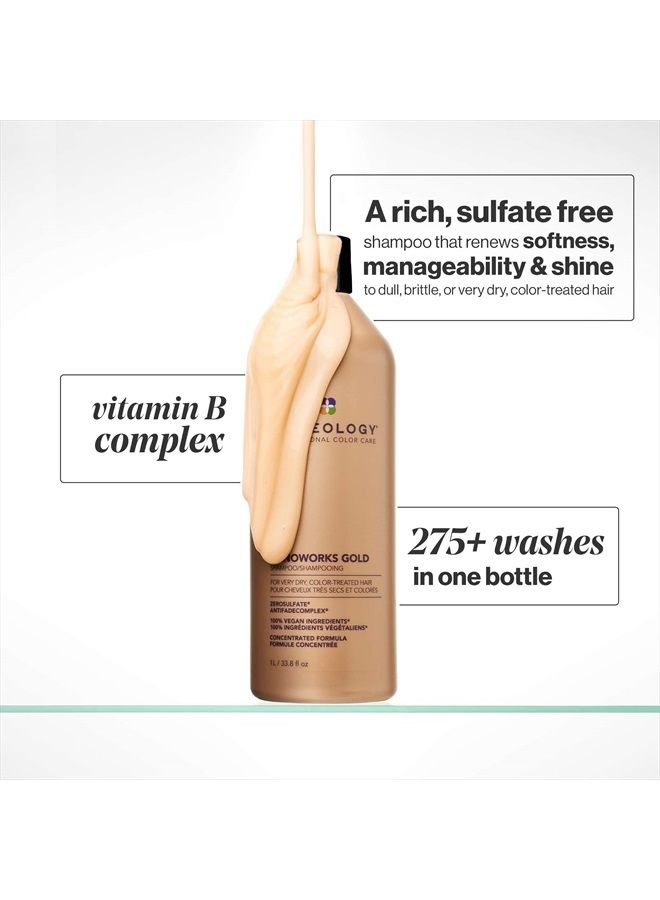 Nanoworks Gold Shampoo | For Very Dry, Color-Treated Hair | Renews Softness & Shine | Sulfate-Free | Vegan