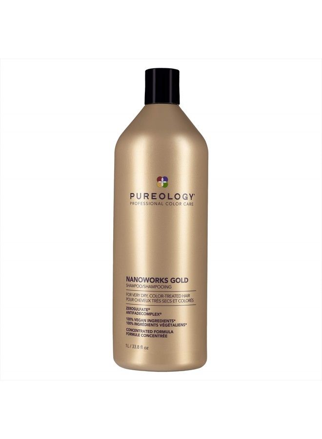 Nanoworks Gold Shampoo | For Very Dry, Color-Treated Hair | Renews Softness & Shine | Sulfate-Free | Vegan