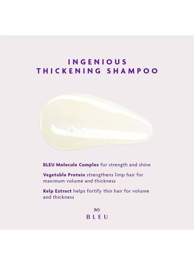 BLEU Ingenious Thickening Shampoo | Instant Body + Volume + Bounce | Vegan, Sustainable + Cruelty-Free | 8.5 Oz