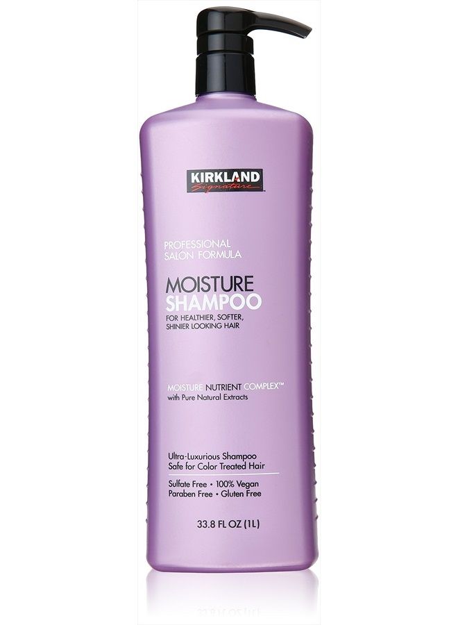 Professional Salon Formula Moisture Shampoo, 33.8 Fl. Oz. (Pack of 2, Total 67.6 Fl.Oz, Each 33.8 Fl. Oz.)