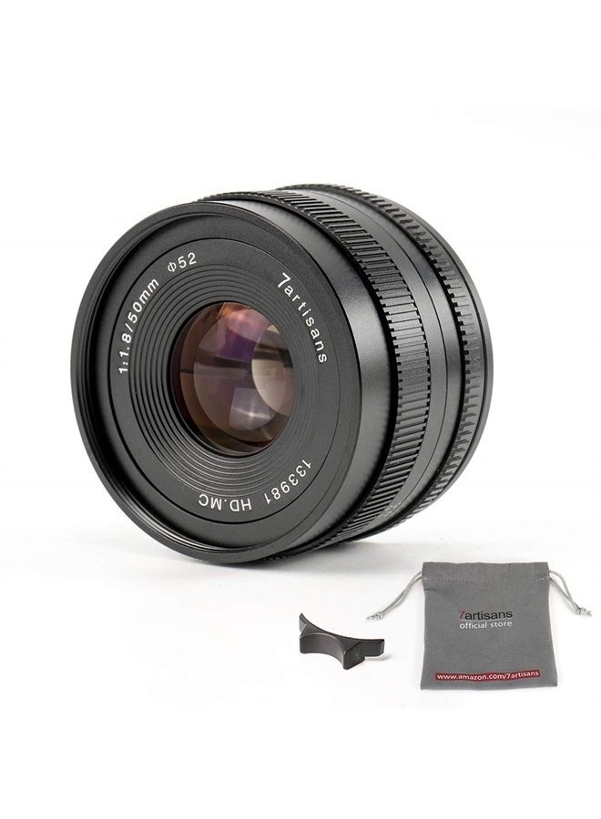 50mm F1.8 APS-C Manual Fixed Lens for Fuji Cameras X-A1 X-A10 X-A2,X-A3 X-at X-M1 XM2 X-T1 X-T10 X-T2 X-T20 X-Pro1 X-Pro2 X-E1 X-E2 X-E2s-Black