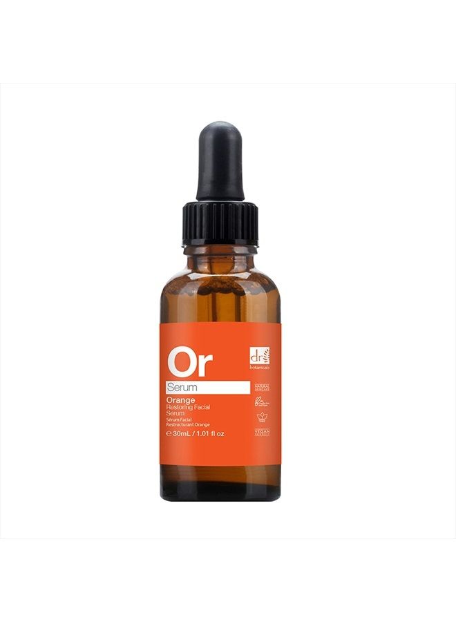 Orange Restoring Facial Serum. Rejuvenating, Hydrating Facial Serum. Vegan, Gluten and Cruelty Free 1.01 Fl Oz