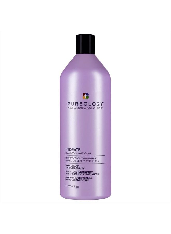 Hydrate Moisturizing Shampoo | Softens and Deeply Hydrates Dry Hair | For Medium to Thick Color Treated Hair | Sulfate-Free | Vegan , 1 L