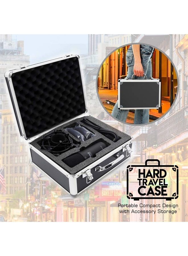 USB Microphone Kit, Cardioid Condenser Mic with Desktop Stand, Ideal for Gaming, Streaming, Podcasting, Studio, YouTube, Works with Windows, Mac, Linux - PDT100