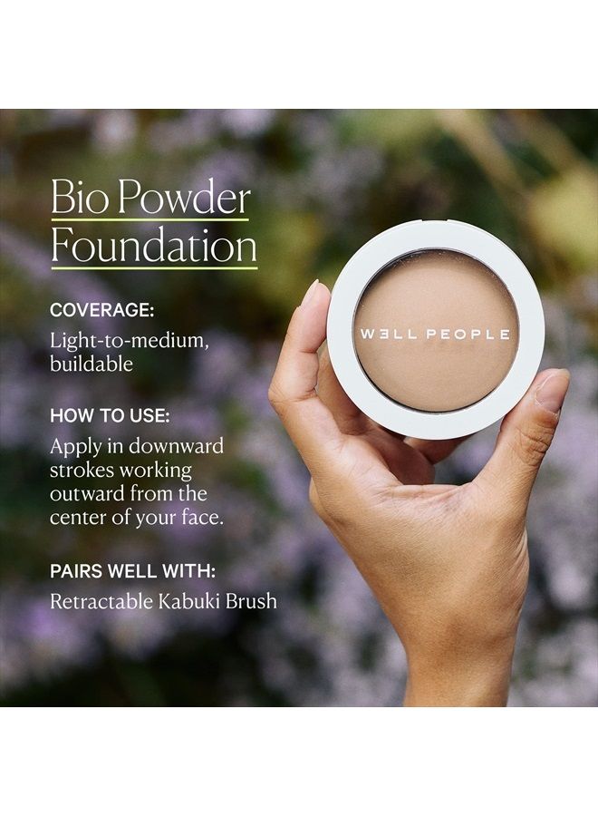 WELL PEOPLE - Bio Pressed Powder Foundation | Clean, Non-Toxic Beauty (6N - Medium Tan, Neutral Undertone)