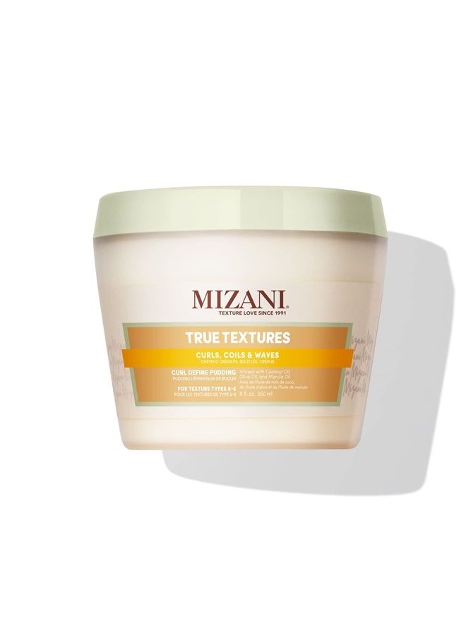 Mizani True Textures Curl Define Pudding | Moisturizing & Prevents Frizz | with Coconut Oil | Paraben Free | for Curly Hair | 8 Oz