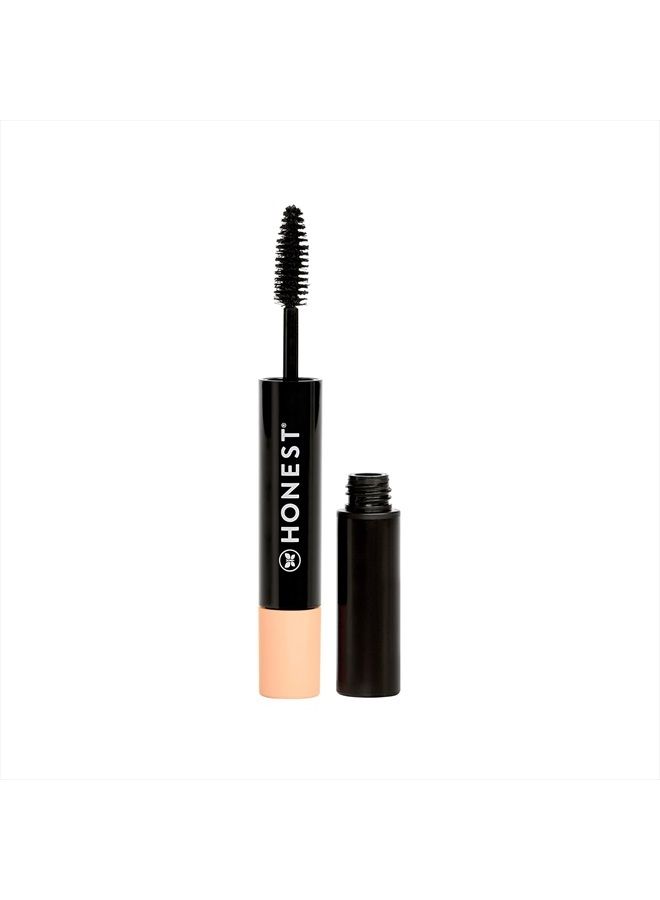 2-in-1 Extreme Volume Clean Mascara + Bold Lash Primer with Castor Oil | Maximum Volume + Curl | Vegan + Cruelty Free | Black, .27 fl oz