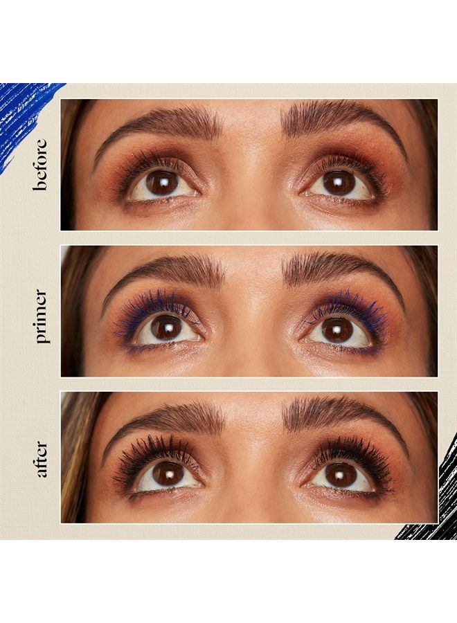 2-in-1 Extreme Volume Clean Mascara + Bold Lash Primer with Castor Oil | Maximum Volume + Curl | Vegan + Cruelty Free | Black, .27 fl oz