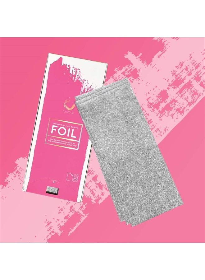 Embossed Hair Coloring Foil Sheets, Professional, Convenient 5 x 12 inch Long Pre-cut Sheets, Easy to Grab During Processing, Silver, No Separating Tissues Need, 250 Sheets Per Box