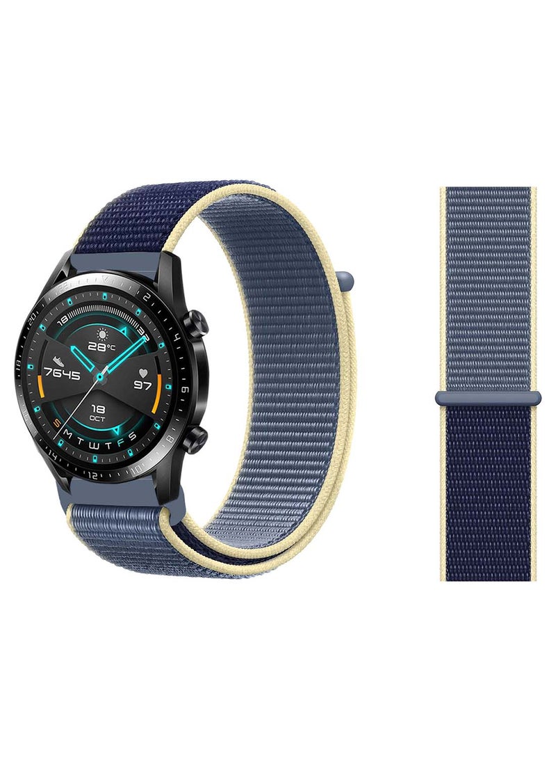 Nylon Loop Replacement Band 22mm For Huawei Watch GT 2 46mm Alaskan Blue